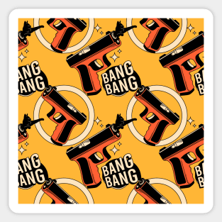 Bang Bang Black Cat Pattern in yellow Sticker